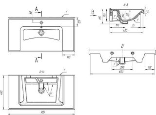 Мебельная раковина Dreja Грейс 90см белый 00000010855